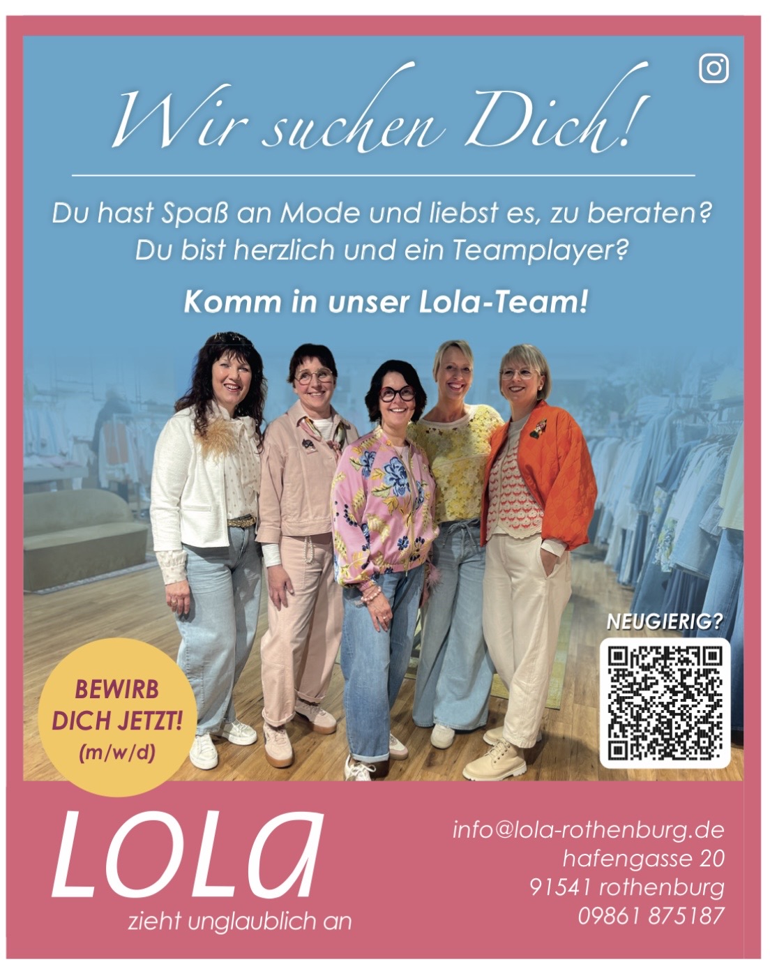 Jobangebot Lola Rothenburg Stellenangebot Modeberater